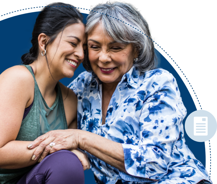 actor portrayal of two women holding each other